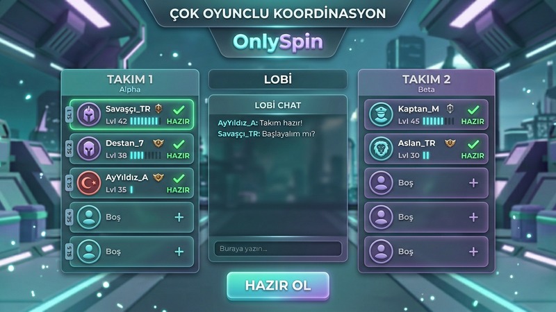 OnlySpin çok oyunculu mod deneyimi görseli